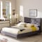 Baxton Studio Hannah Mid-Century Modern Dark Grey King Size Platform Bed 125-7009 - alternate 5